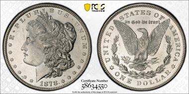 1878 7TF $1 Reverse of 1878 MS64DMPL