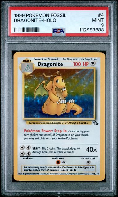 1999 Pokemon Fossil 1st Edition #4 Dragonite-Holo front