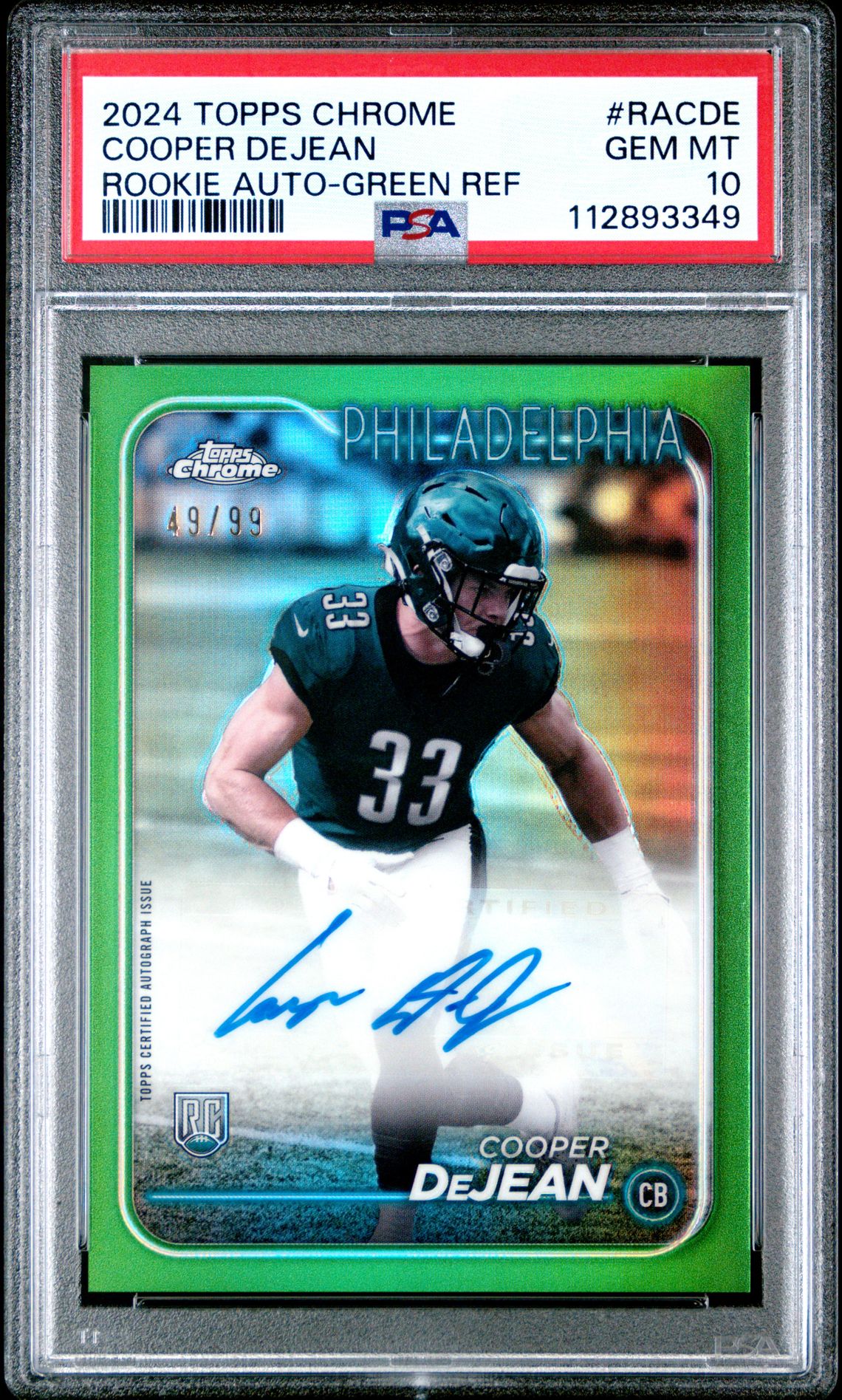 2024 Topps Chrome Topps Chrome Rookie Autographs Variations #RACDE Cooper Dejean front