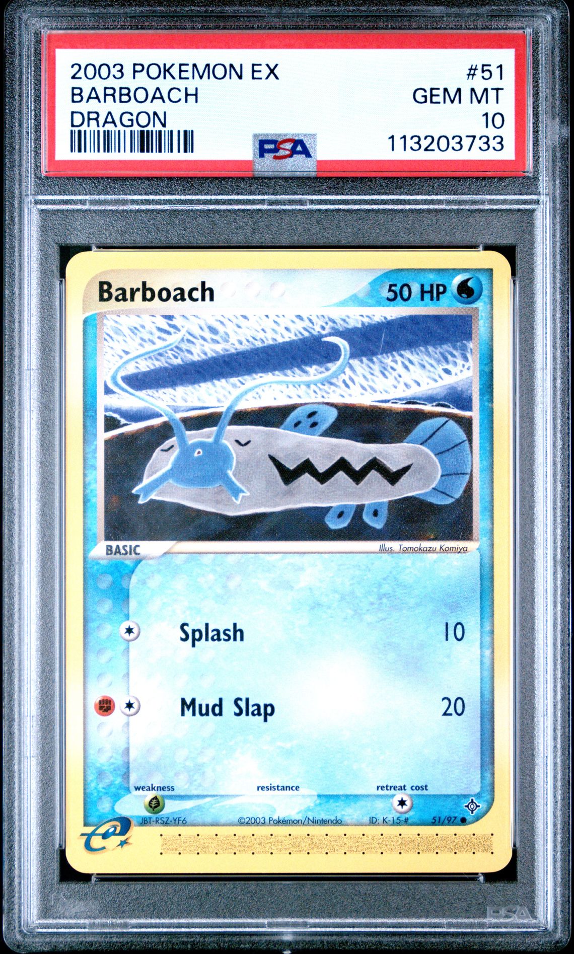2003 Pokemon POKEMON EX DRAGON #51 Barboach front