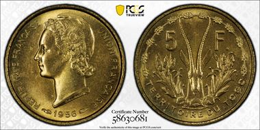 1956 5 Fr Lec-24 MS66