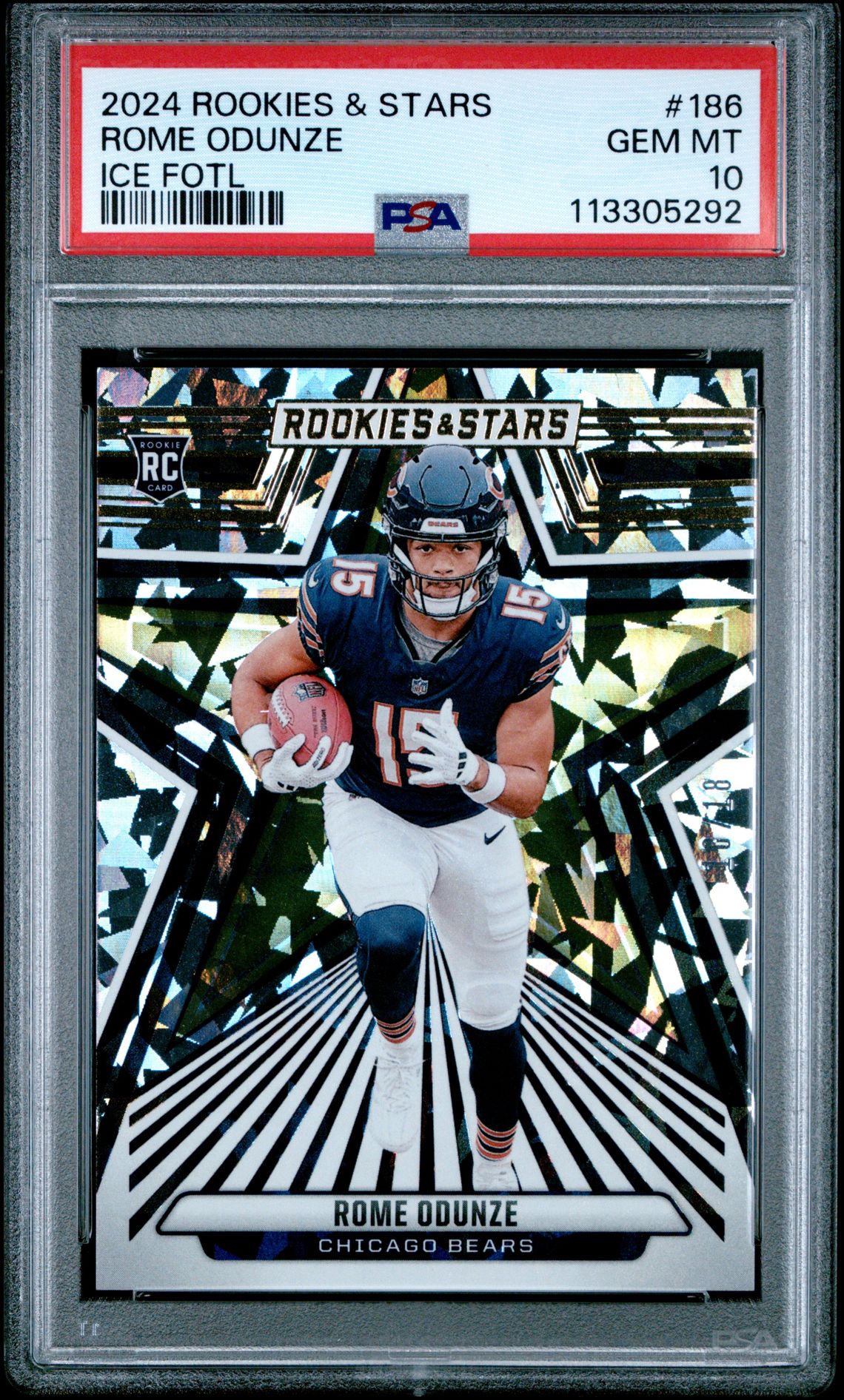2024 Panini PANINI ROOKIES & STARS ICE FOTL #186 Rome Odunze front