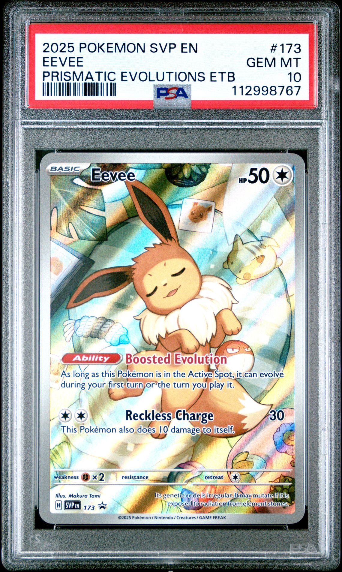 2025 Pokemon POKEMON SVP EN-SV BLACK STAR PROMO PRISMATIC EVOLUTIONS ETB #173 Eevee front