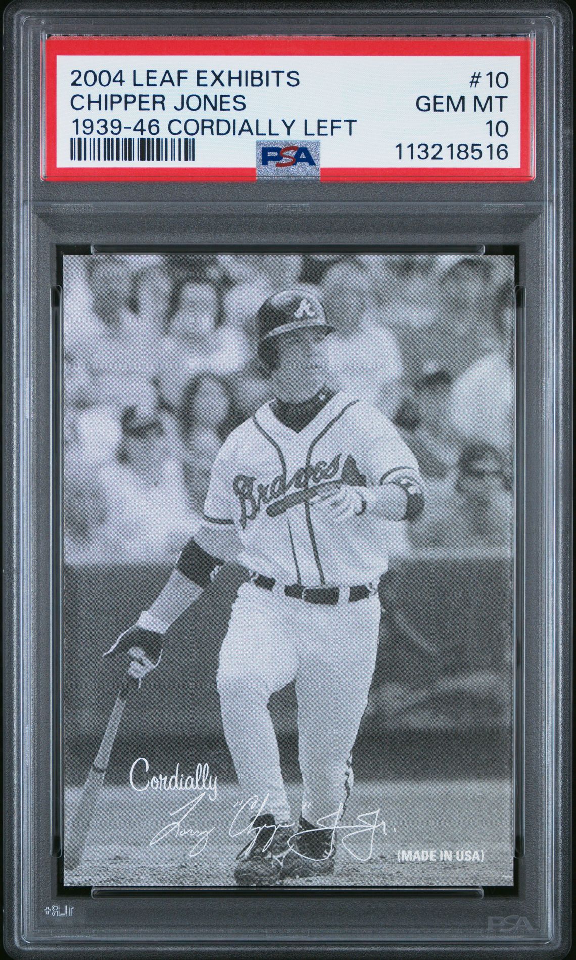 2004 Leaf LEAF EXHIBITS 1939-46 CORDIALLY LEFT #10 Chipper Jones front