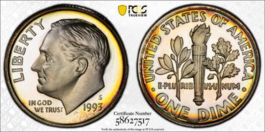 1993-S 10C Silver PR68DCAM