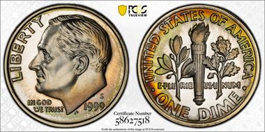 1999-S 10C Silver PR68DCAM