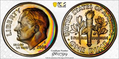 2000-S 10C Silver PR68DCAM