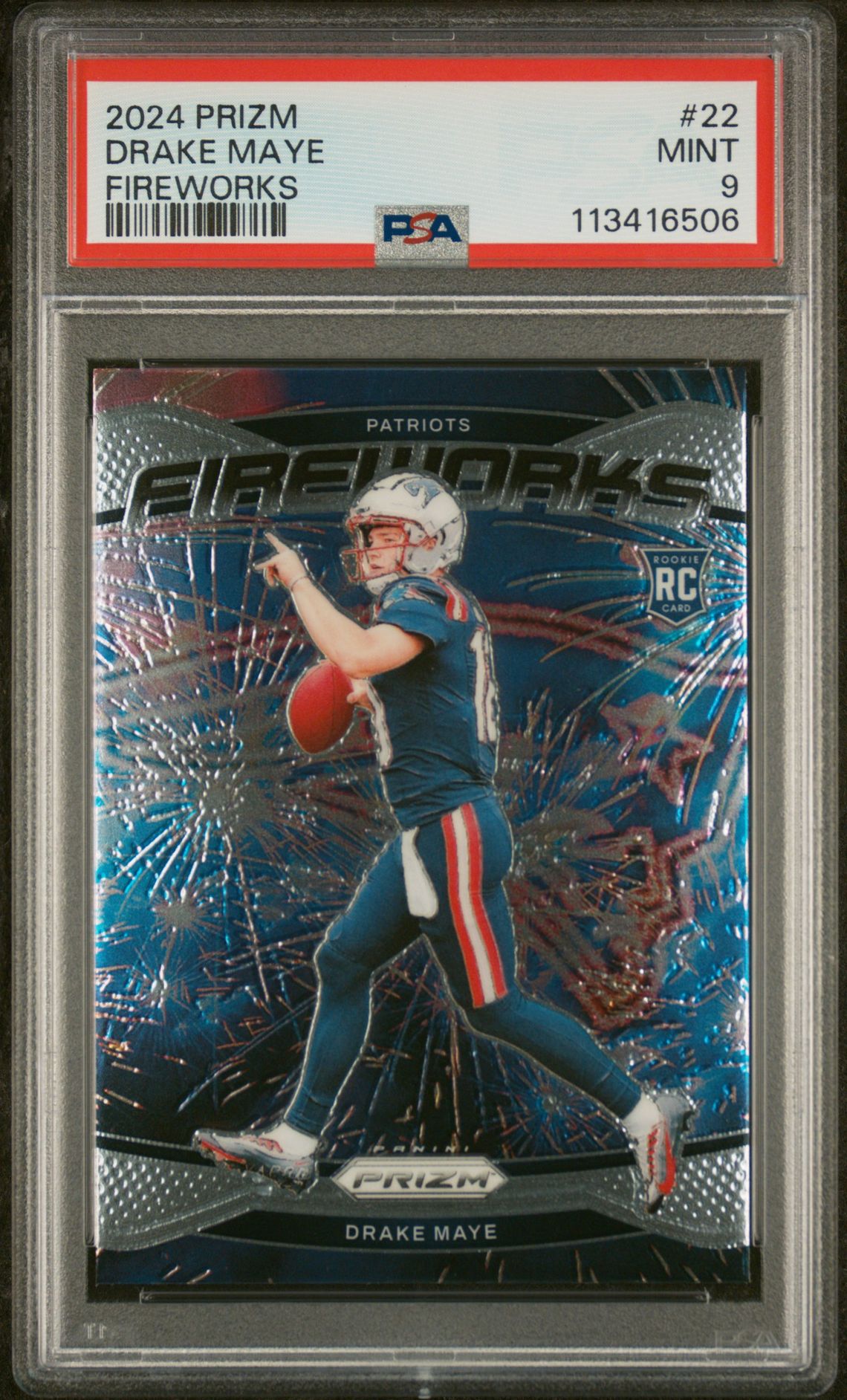 2024 Panini PANINI PRIZM FIREWORKS #22 Drake Maye front