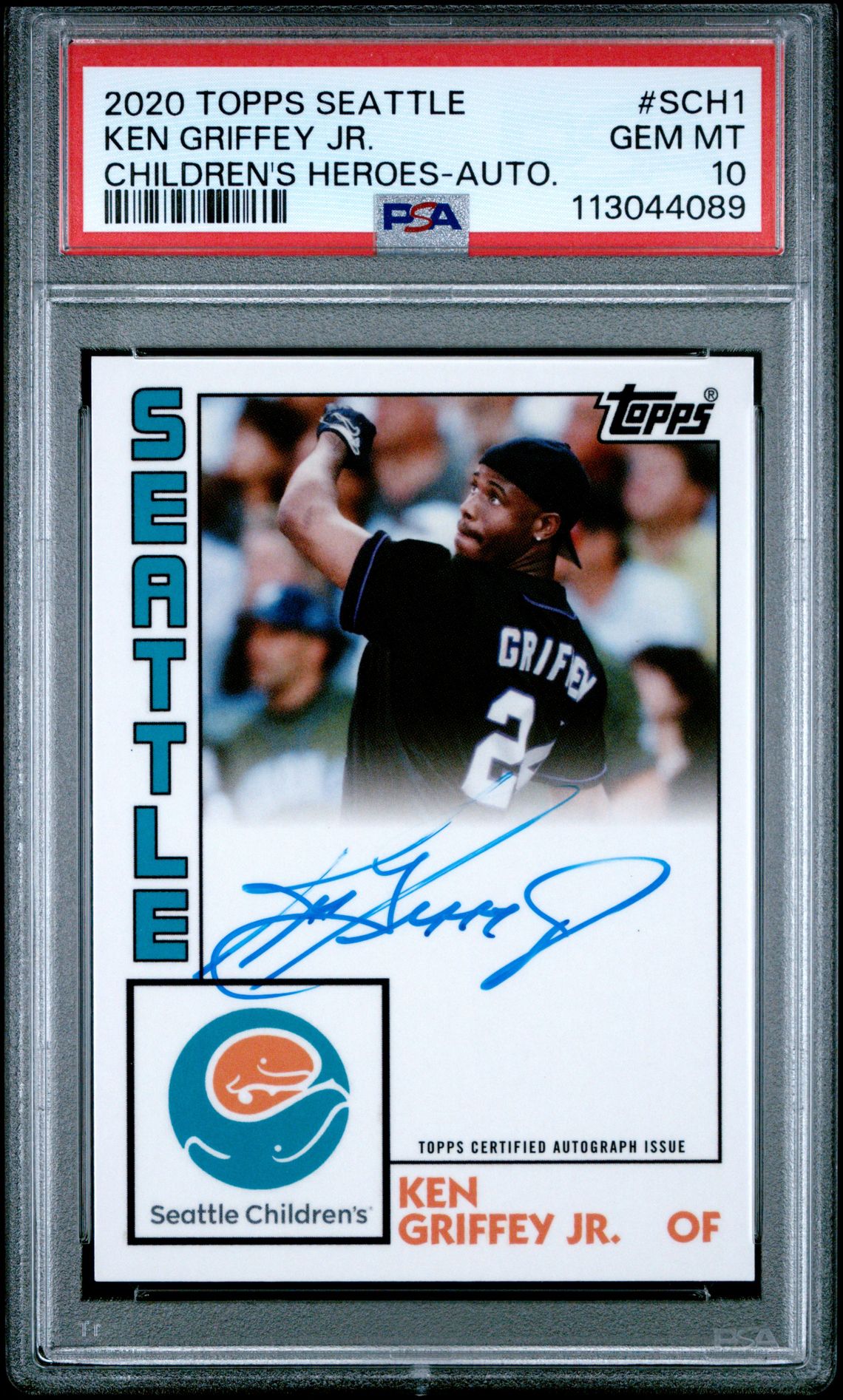 2020 Topps Seattle Children's Heroes Ken Griffey Jr. #Sch1 (Children's Heroes-Auto.) Gem Mt 10 front