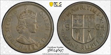 1964 Rupee AU58