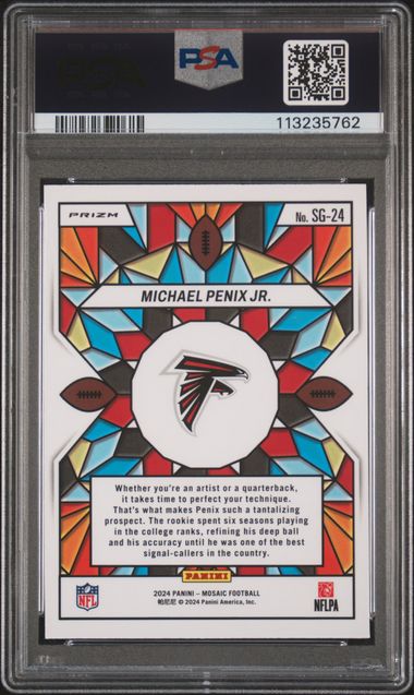 2024 Panini Mosaic Stained Glass Michael Penix Jr. #Sg24 Mint 9 back