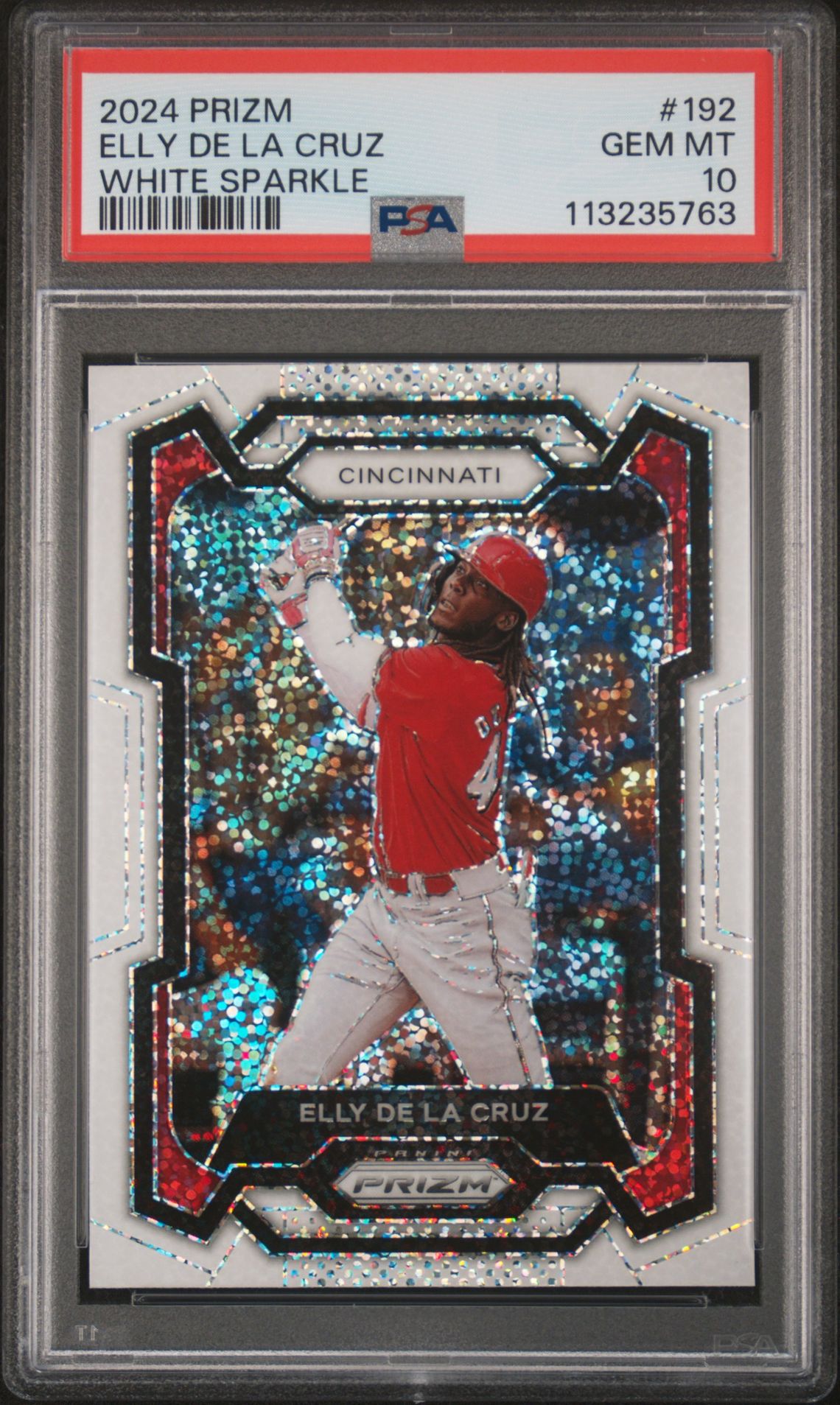 2024 Panini Prizm Elly De La Cruz #192 (White Sparkle) Gem Mt 10 front