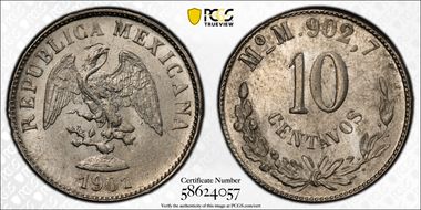 1901-Mo M 10C MS65