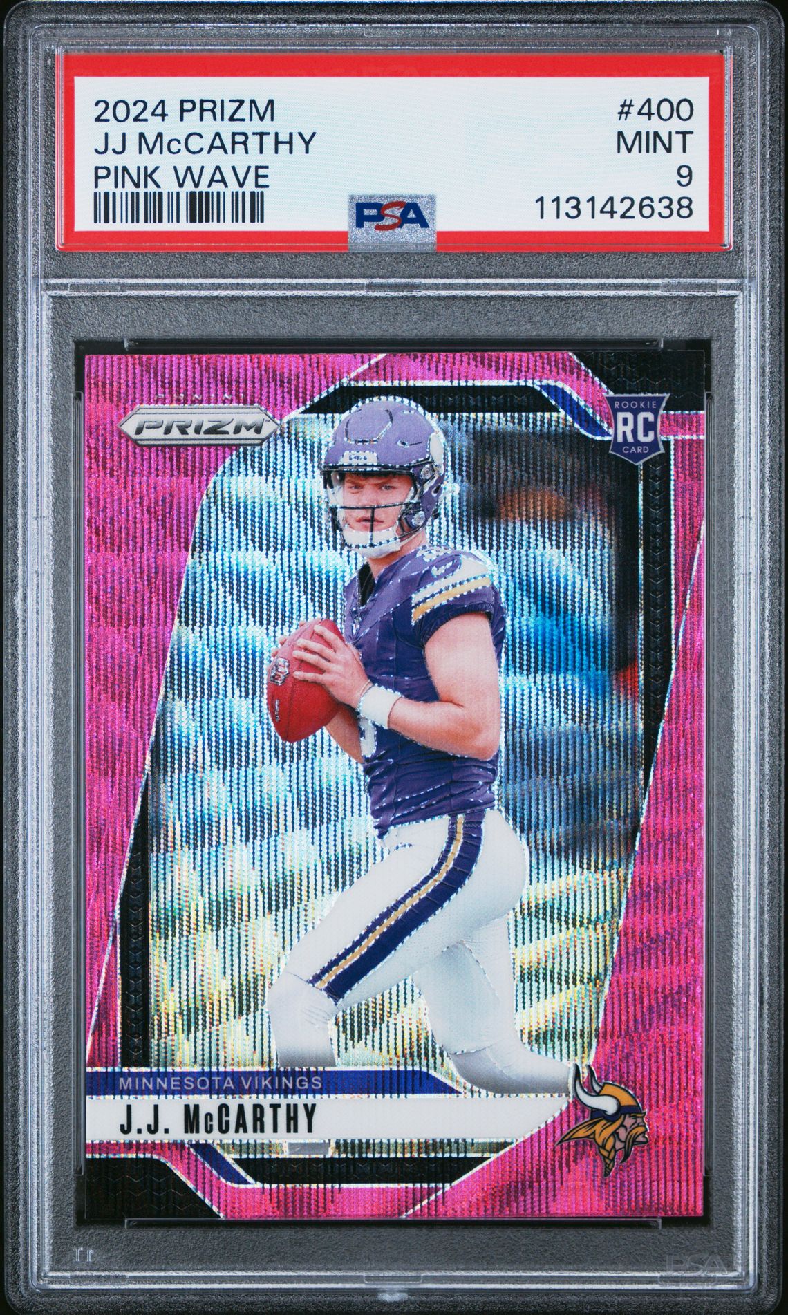 2024 Panini Prizm Jj Mccarthy #400 (Pink Wave) Mint 9 front