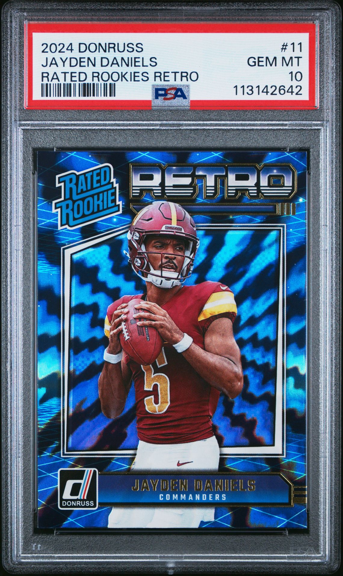 2024 Panini Donruss Rated Rookies Retro Jayden Daniels #11 Gem Mt 10 front