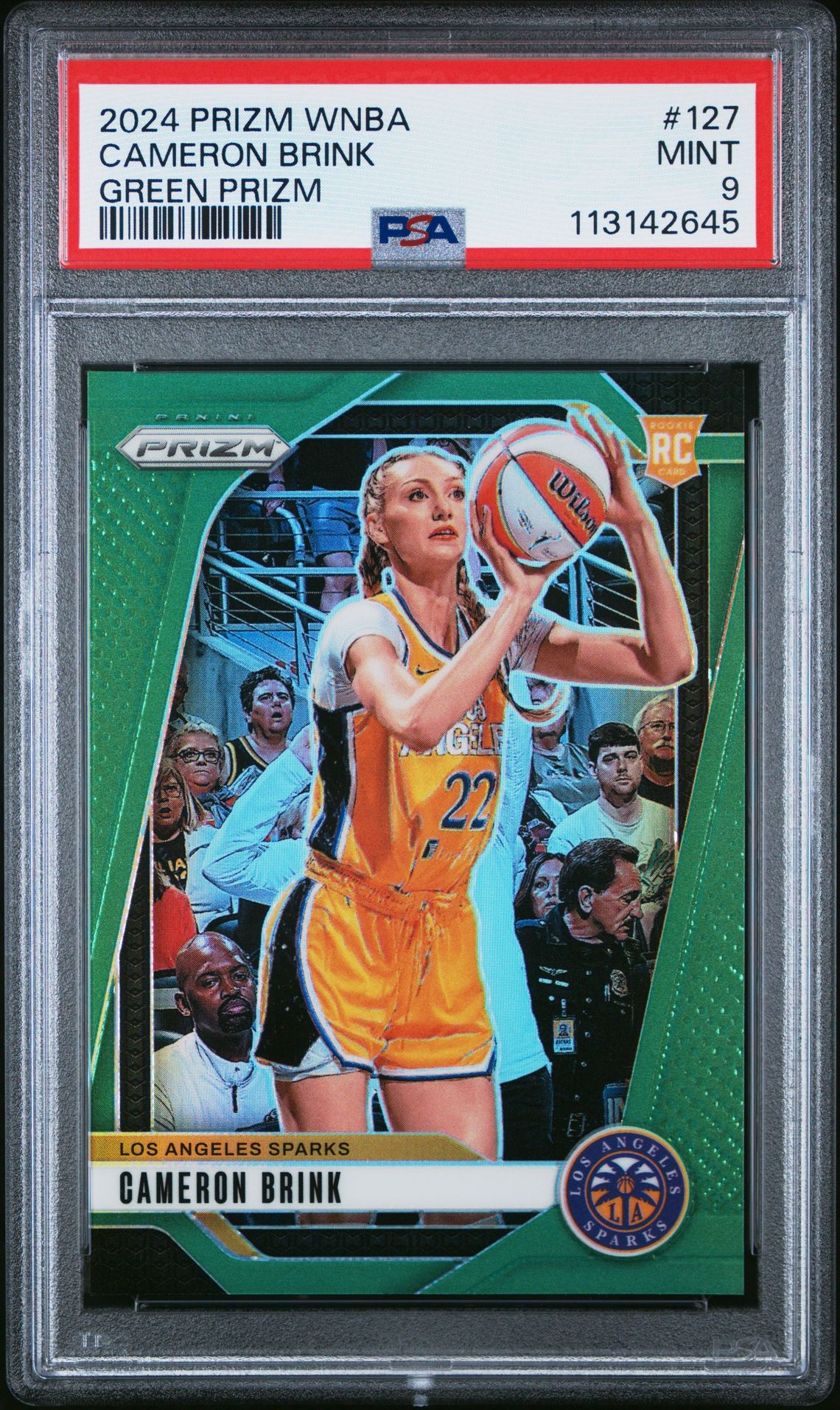 2024 Panini Prizm Wnba Cameron Brink #127 (Green Prizm) Mint 9 front