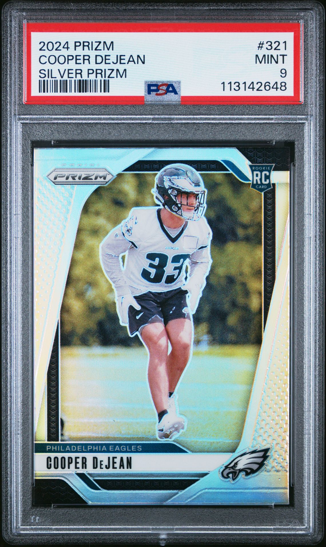 2024 Panini Prizm Cooper Dejean #321 (Silver Prizm) Mint 9 front