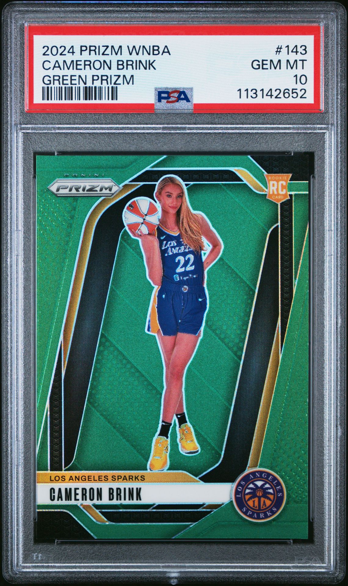 2024 Panini Prizm Wnba Cameron Brink #143 (Green Prizm) Gem Mt 10 front