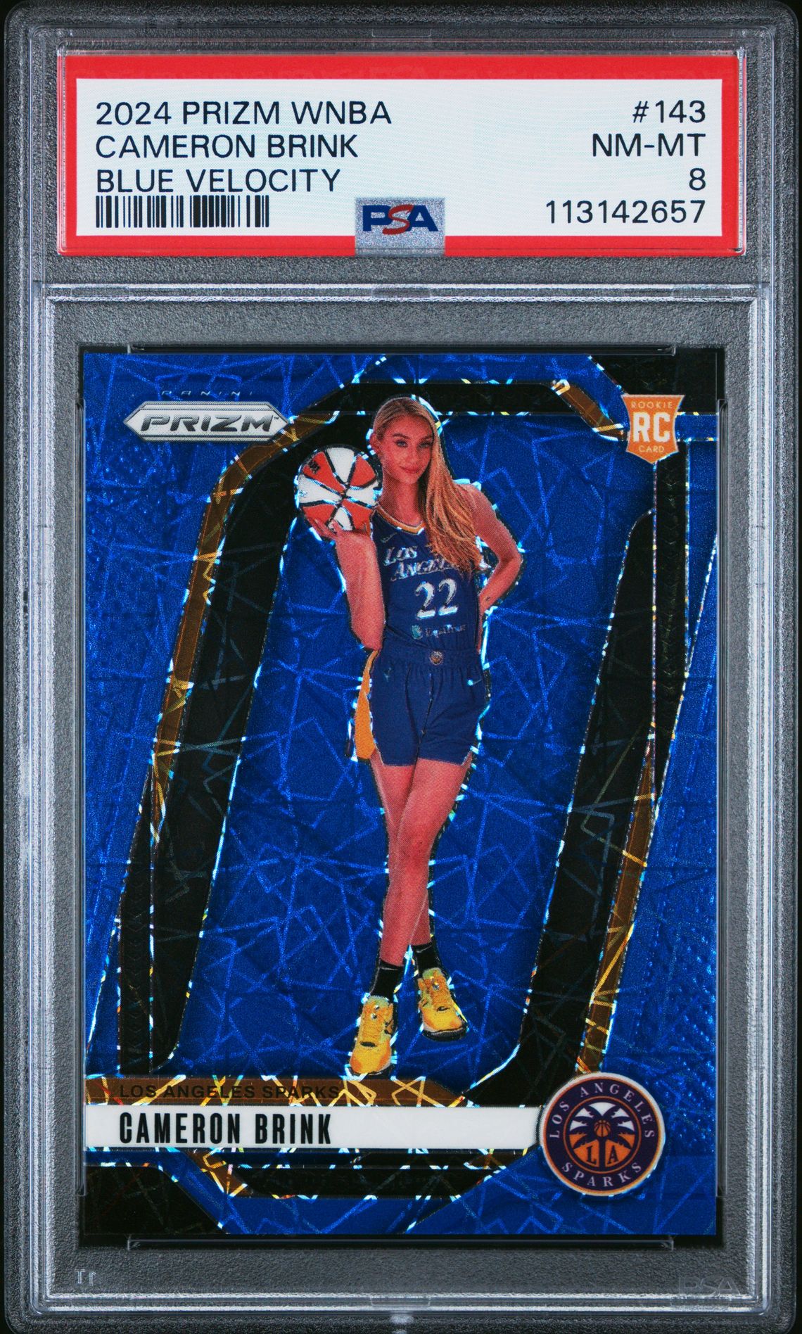 2024 Panini Prizm Wnba Cameron Brink #143 (Blue Velocity) Nm-Mt 8 front