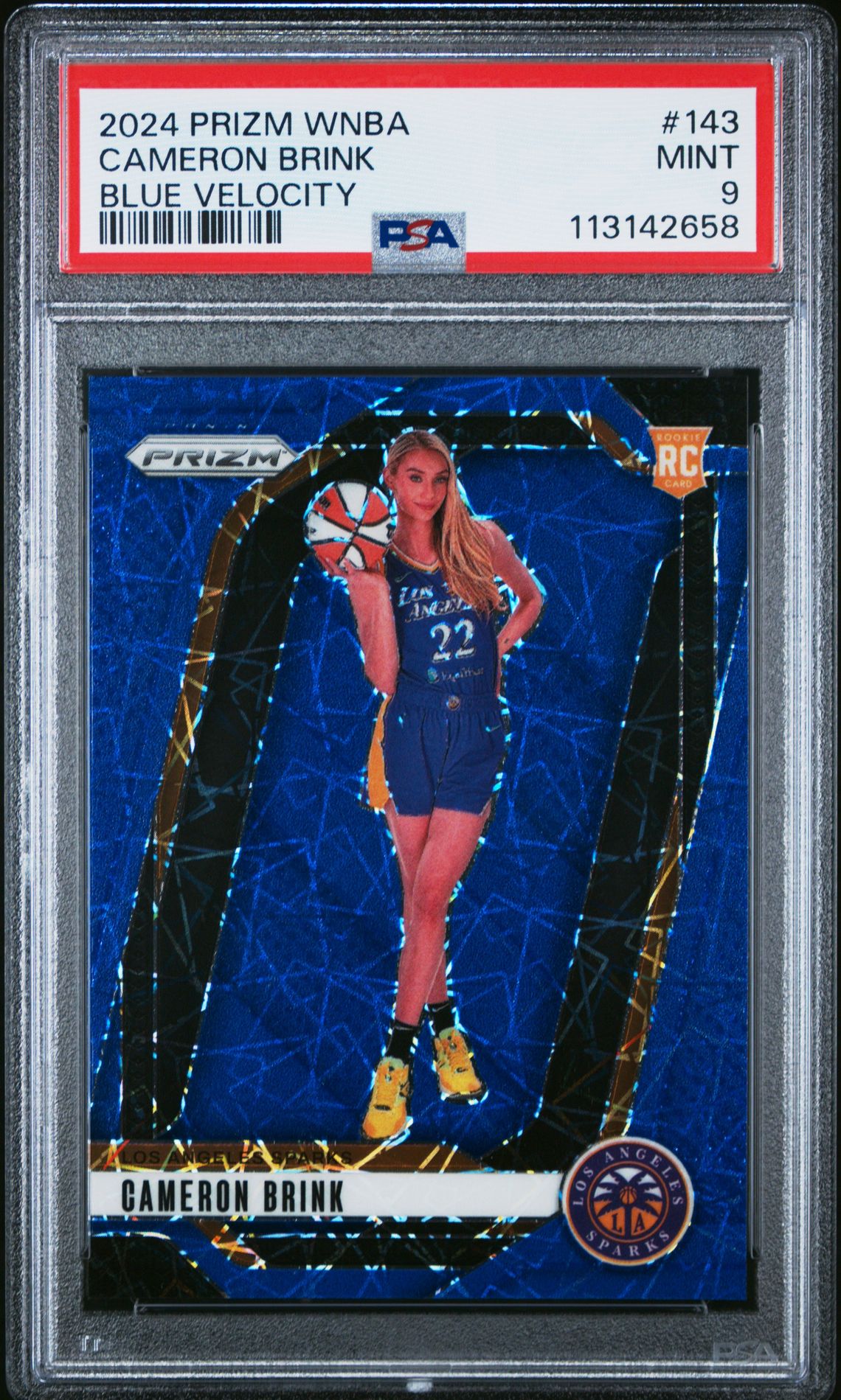 2024 Panini Prizm Wnba Cameron Brink #143 (Blue Velocity) Mint 9 front