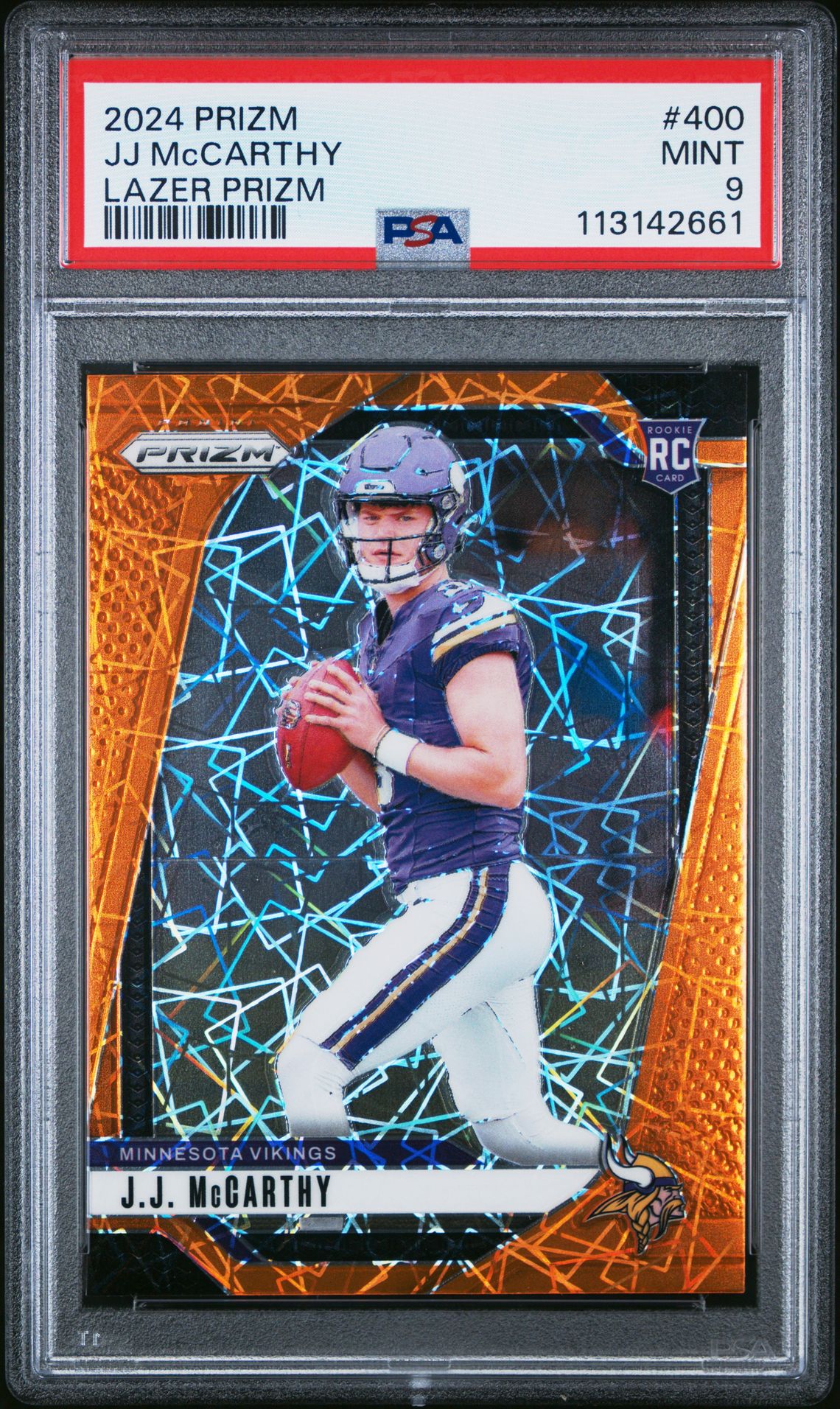 2024 Panini Prizm Jj Mccarthy #400 (Lazer Prizm) Mint 9 front
