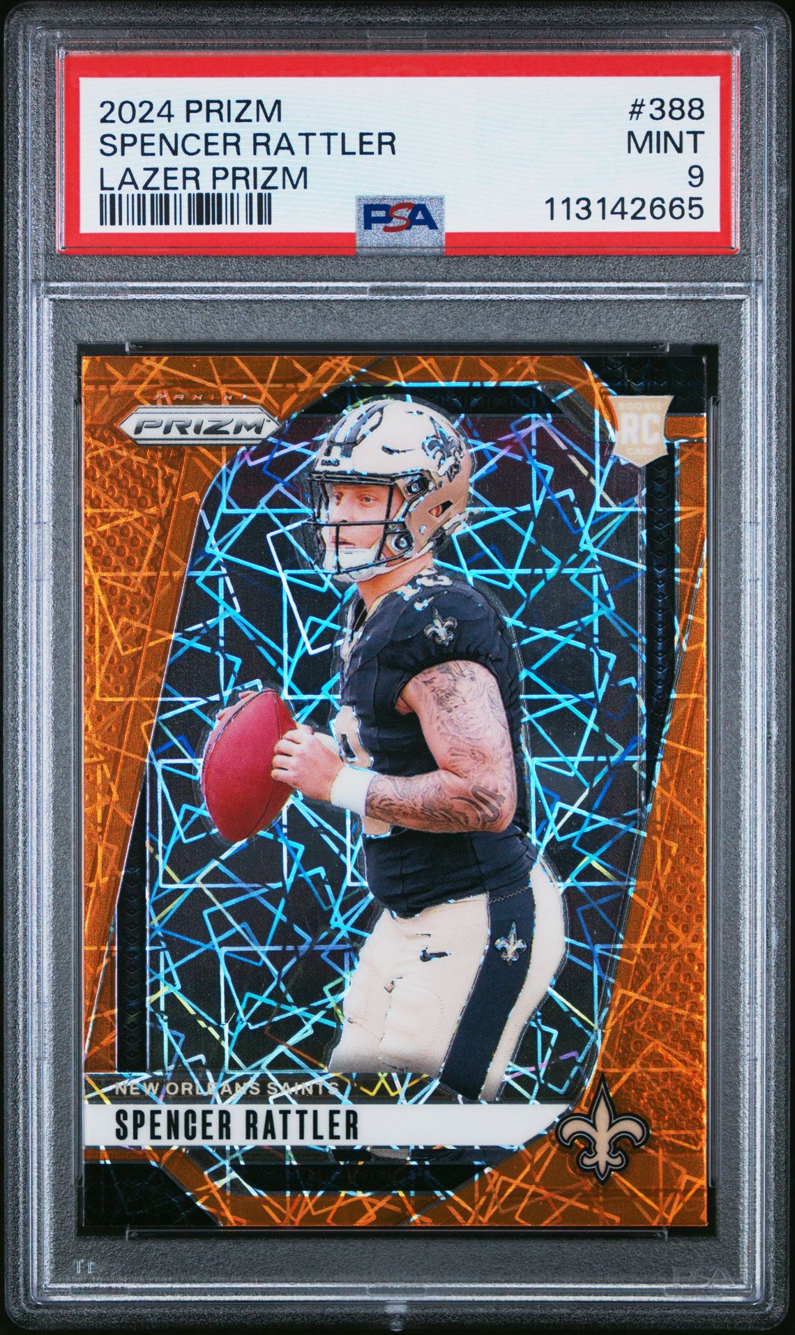 2024 Panini Prizm Spencer Rattler #388 (Lazer Prizm) Mint 9 front