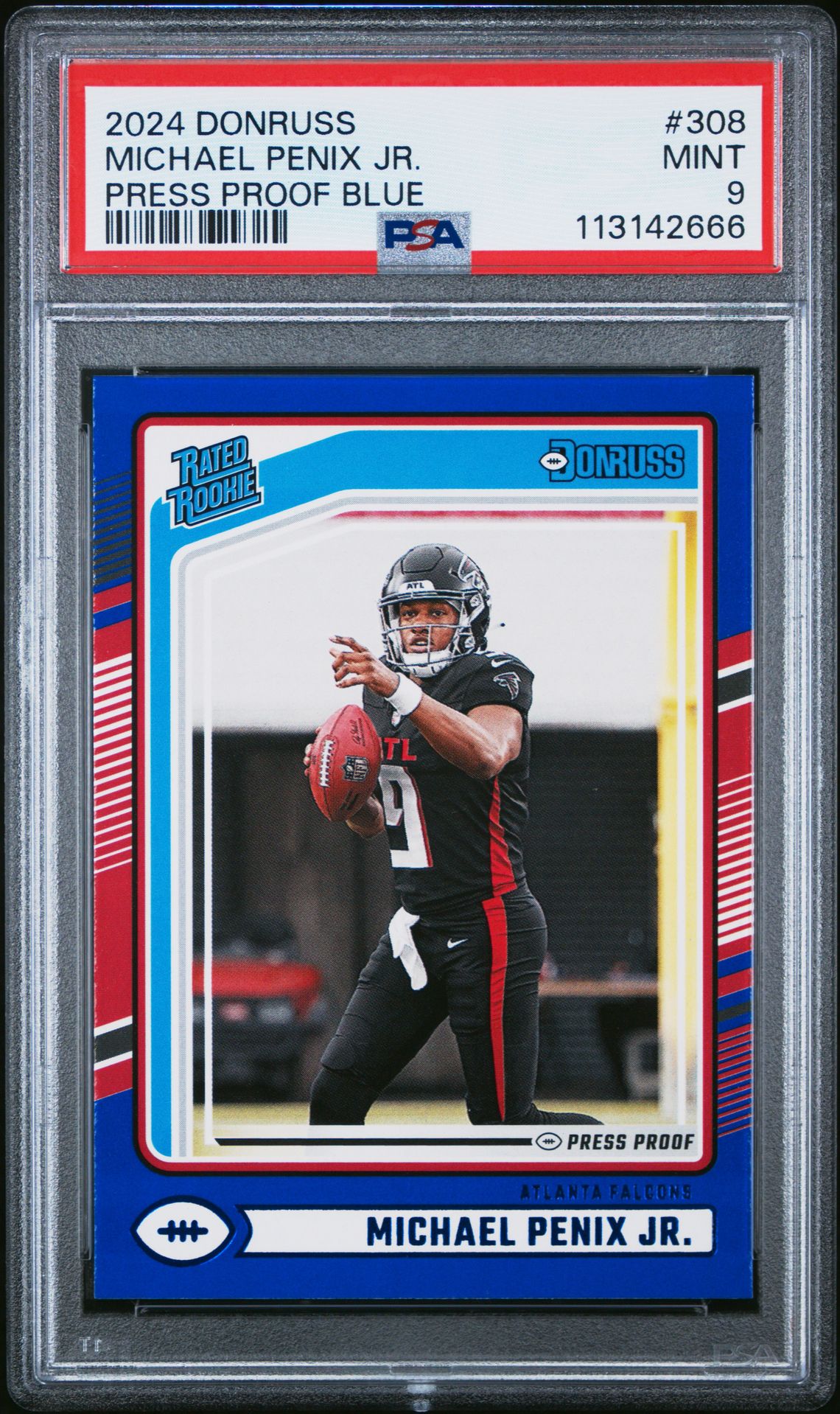 2024 Panini Donruss Michael Penix Jr. #308 (Press Proof Blue) Mint 9 front