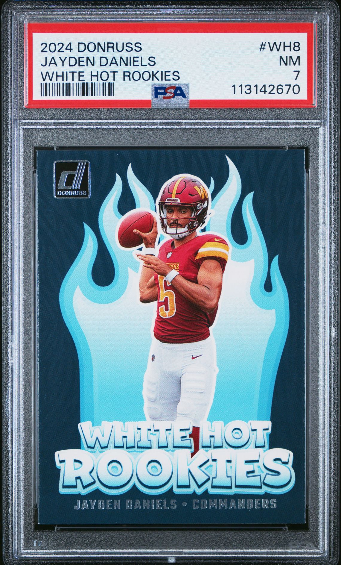 2024 Panini Donruss White Hot Rookies Jayden Daniels #Wh8 Nm 7 front