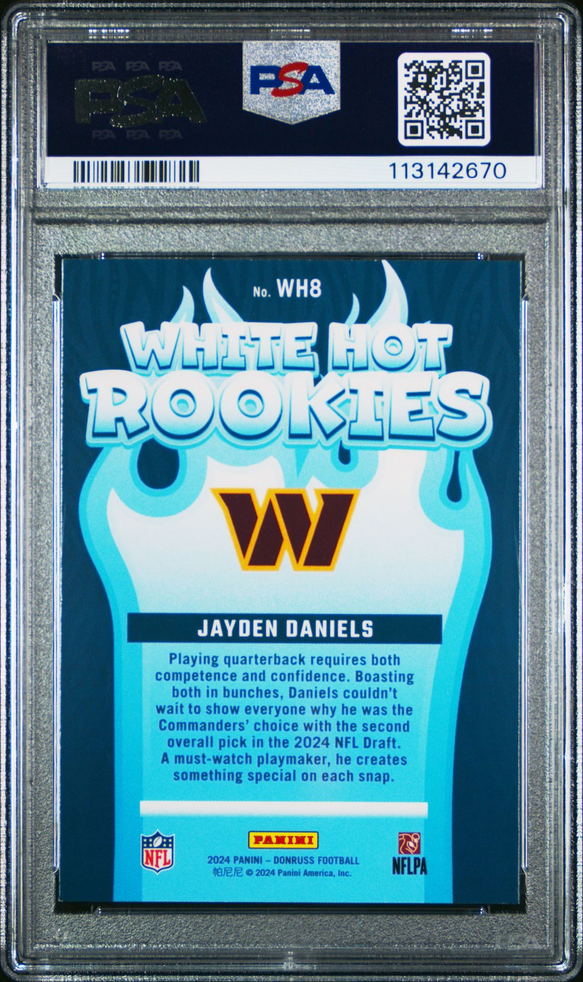 2024 Panini Donruss White Hot Rookies Jayden Daniels #Wh8 Nm 7 back