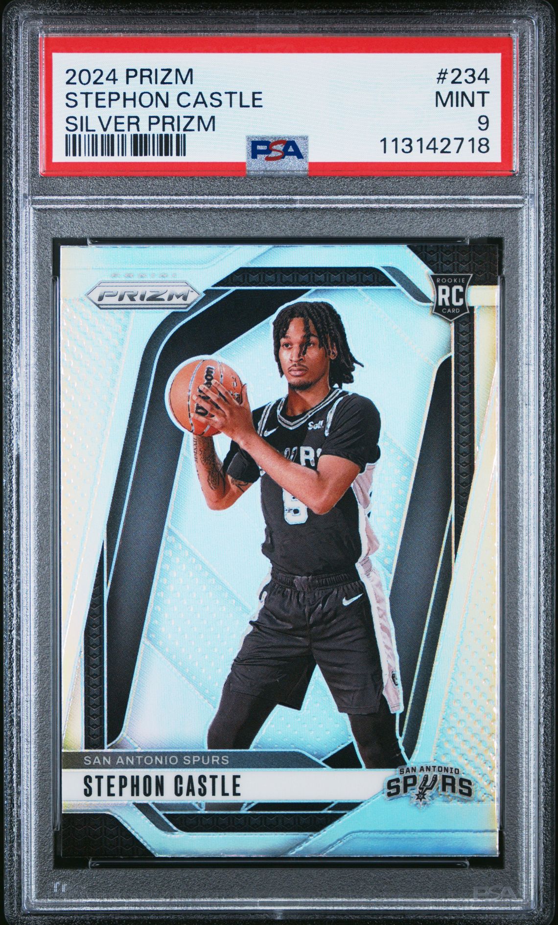 2024 Panini Prizm Stephon Castle #234 (Silver Prizm) Mint 9 front