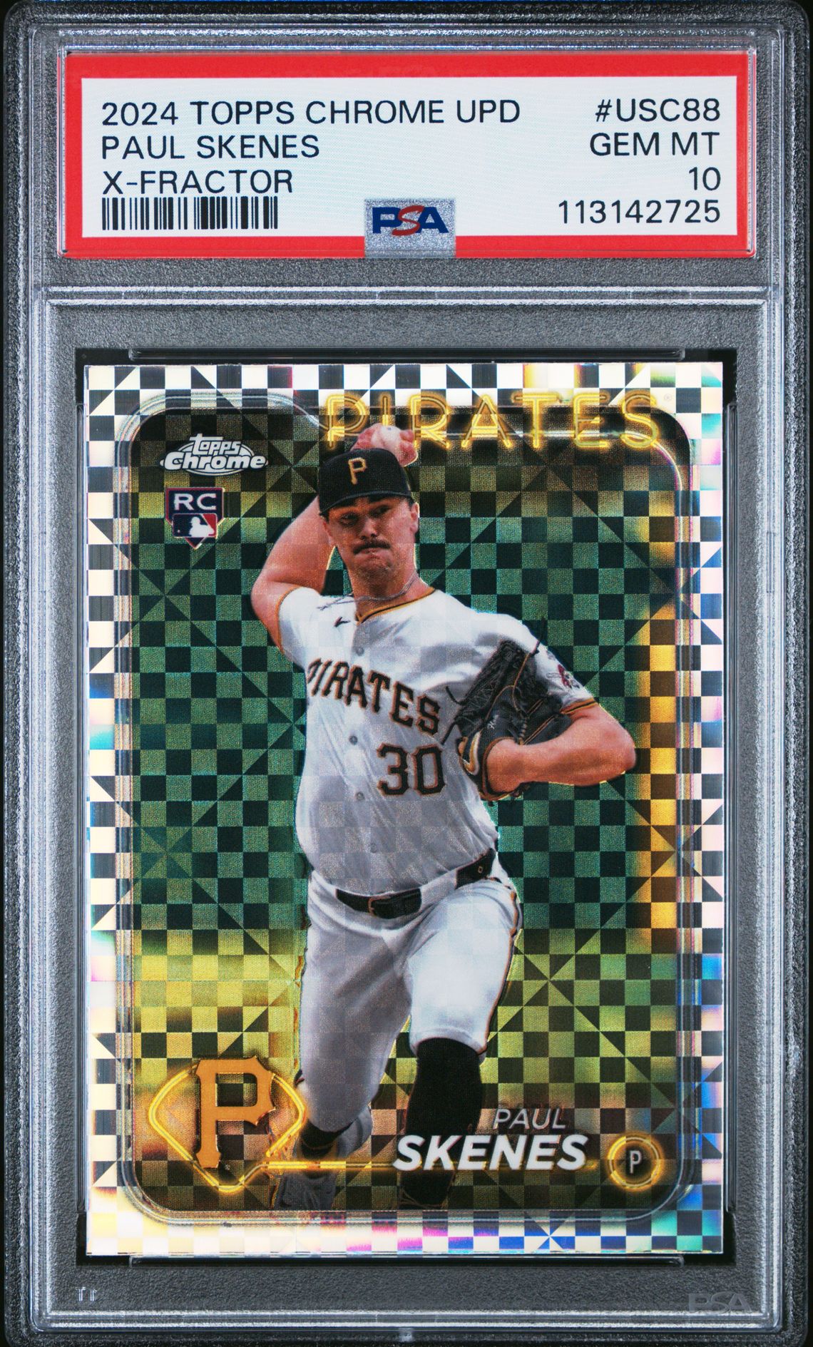 2024 Topps Chrome Update Paul Skenes #Usc88 (X-Fractor) Gem Mt 10 front