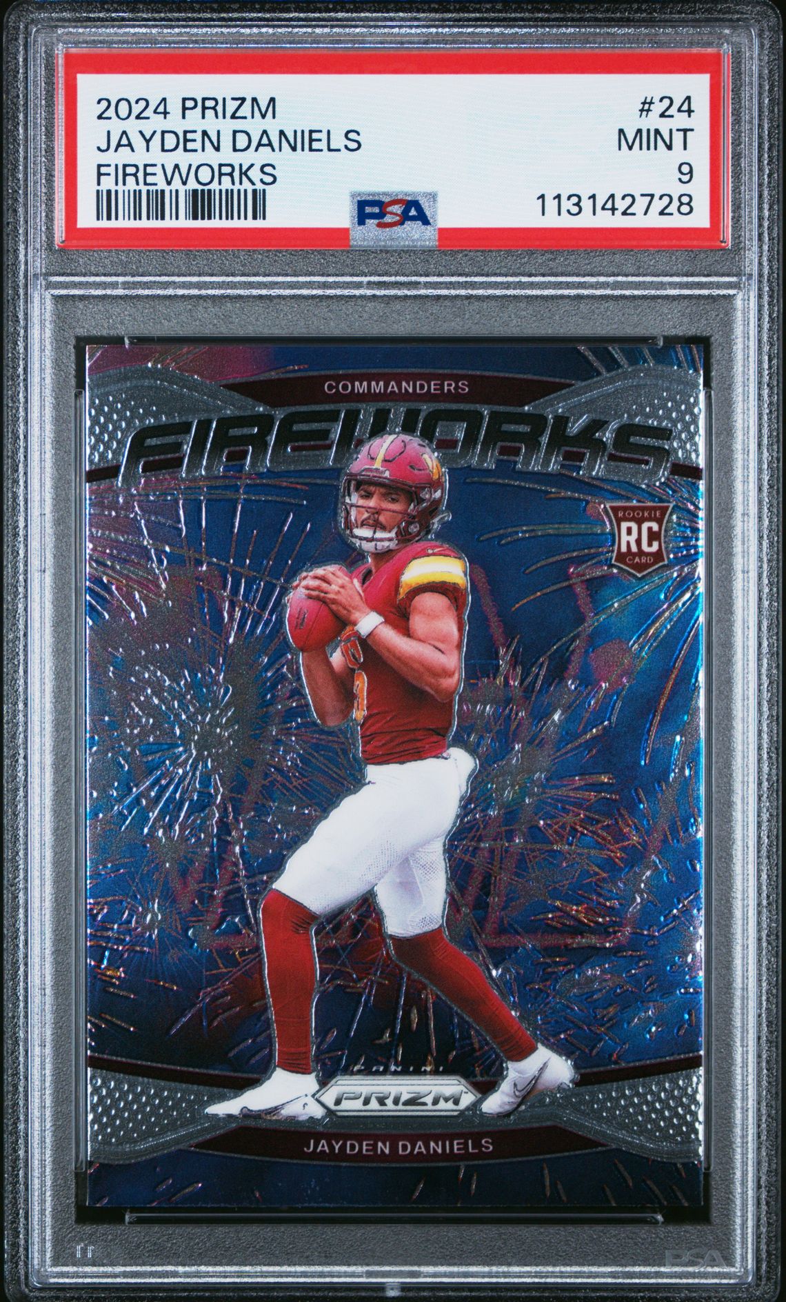 2024 Panini Prizm Fireworks Jayden Daniels #24 Mint 9 front