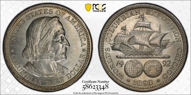 1892 50C Columbian MS61