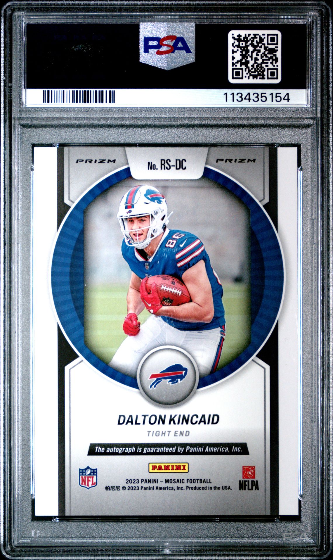 2023 Panini Mosaic Rookie Scripts Dalton Kincaid #Rsdc (Rk Scripts-No Huddle Blue) Gem Mt 10 back