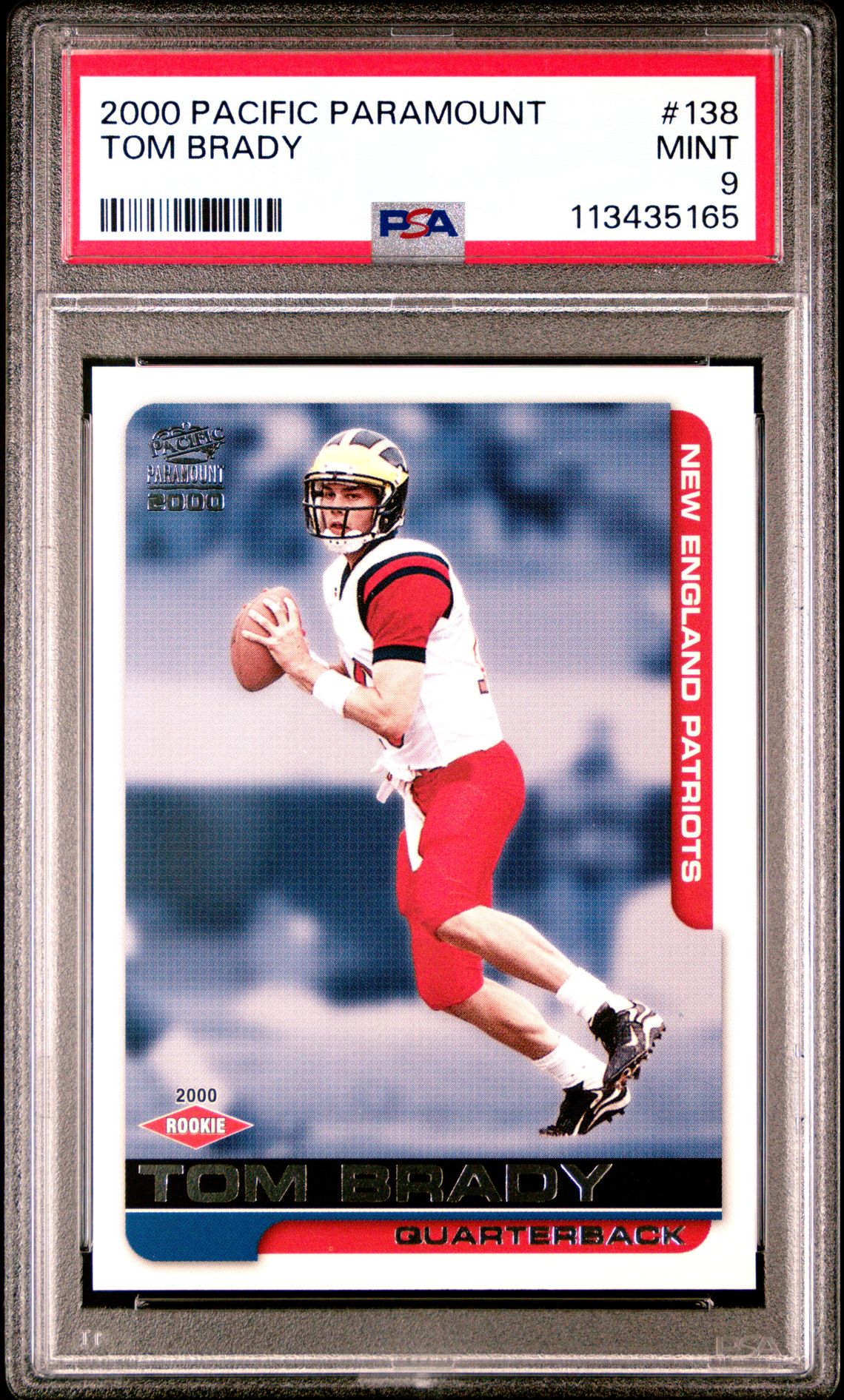 2000 Pacific Paramount Tom Brady #138 Mint 9 front