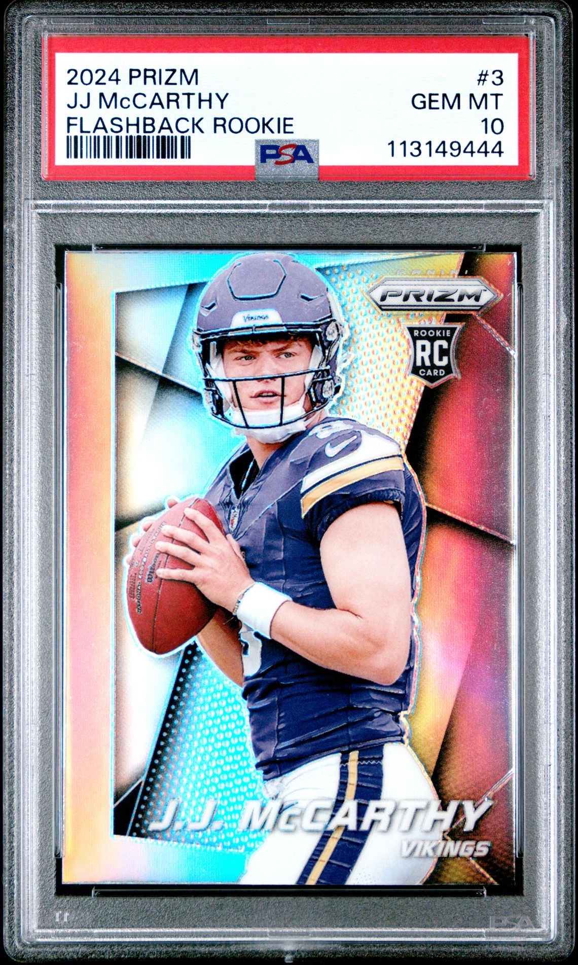 2024 Panini PANINI PRIZM PRIZM FLASHBACK ROOKIE #3 Jj Mccarthy front