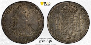 1808-Mo TH 8 R Calico-1306 Ferdinand VII AU58