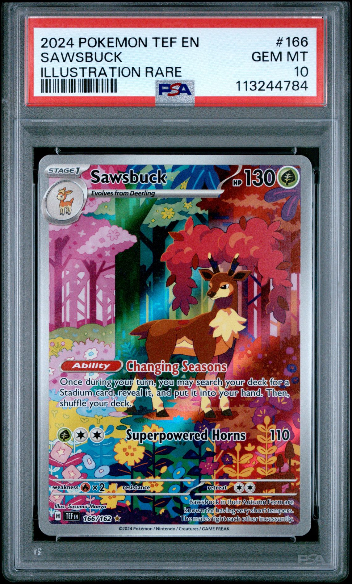 2024 Pokemon POKEMON TEF EN-TEMPORAL FORCES ILLUSTRATION RARE #166 Sawsbuck front