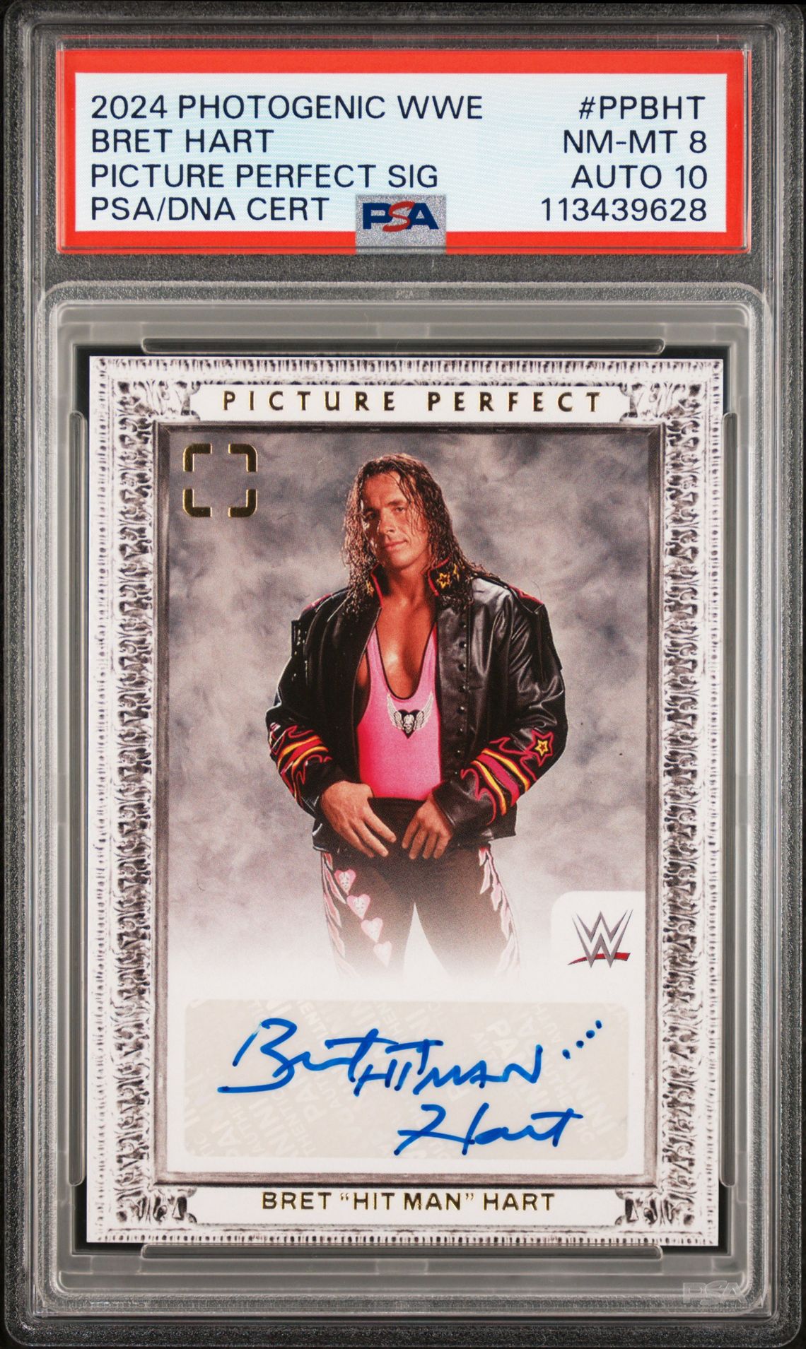 2024 Panini Photogenic Wwe Picture Perfect Signatures Bret Hart #Ppbht (Picture Perfect Sig) Nm-Mt 8 front