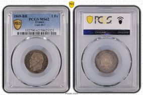 1869-BB 1 Fr Gad-463 MS62
