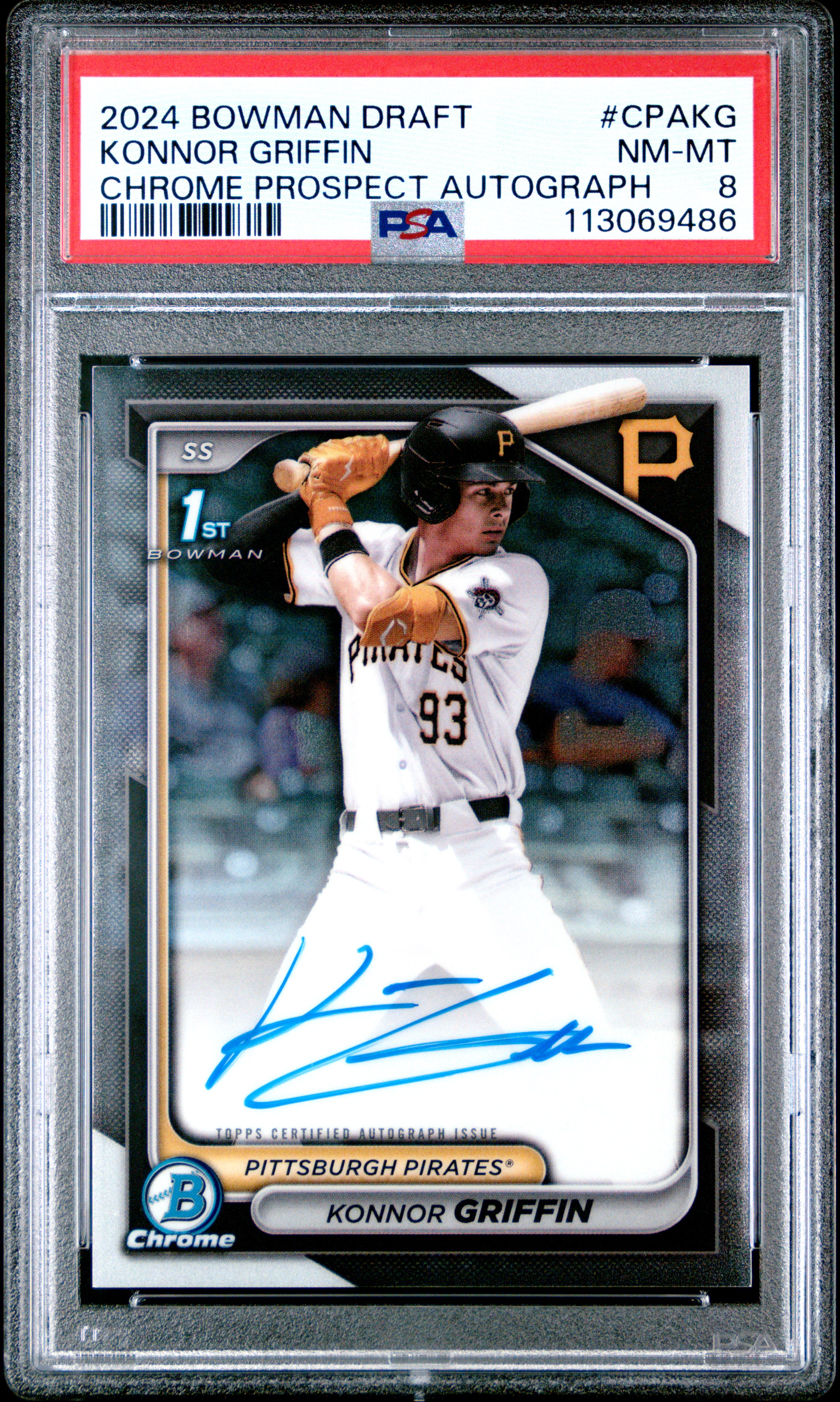 2024 #CPAKG Konnor Griffin PSA 8 Bowman Draft Chrome Prospect Autographs