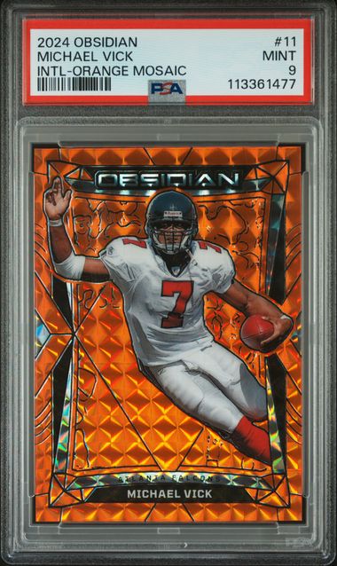 2024 Panini Obsidian Michael Vick #11 (Intl-Orange Mosaic) Mint 9 front