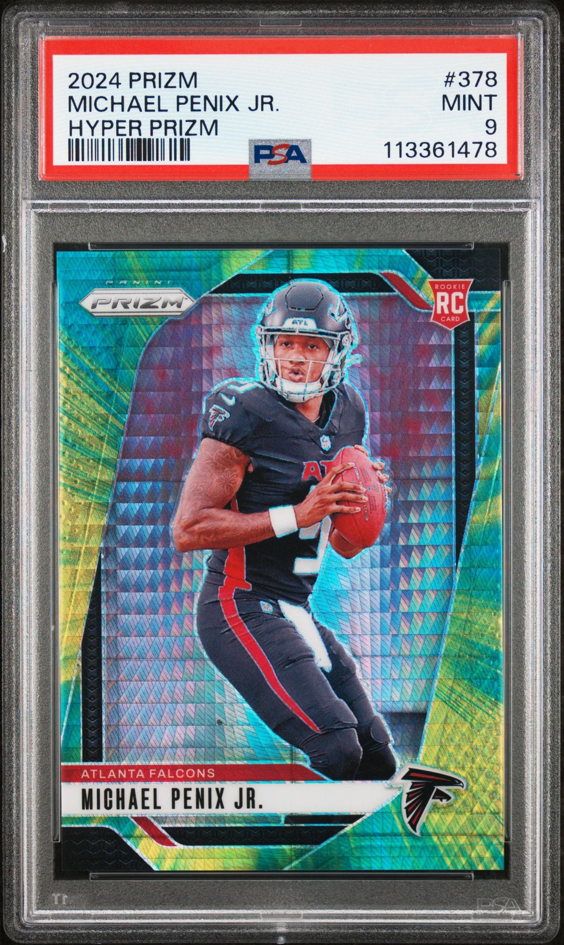 2024 Panini Prizm Michael Penix Jr. #378 (Hyper Prizm) Mint 9 front