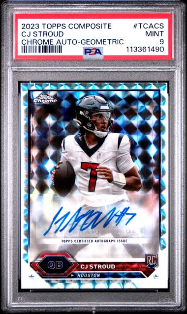 2023 Topps Composite Topps Chrome Autographs Cj Stroud #Tcacs (Chrome Auto-Geometric) Mint 9 front