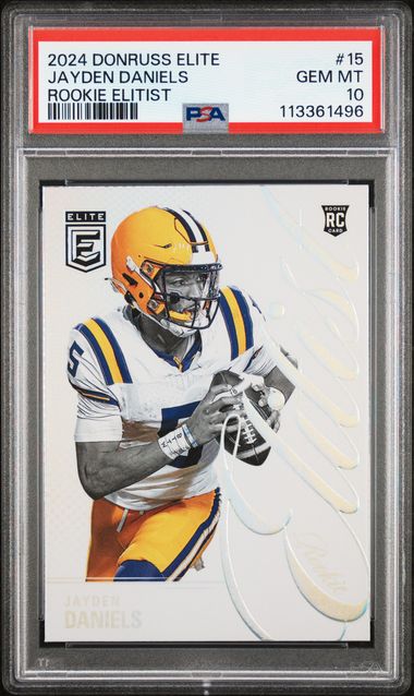 2024 Panini Donruss Elite Rookie Elitist Jayden Daniels #15 Gem Mt 10 front