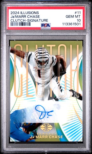 2024 Panini Illusions Clutch Ja'marr Chase #11 (Clutch-Signature) Gem Mt 10 front