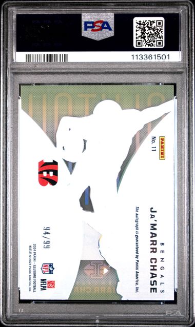 2024 Panini Illusions Clutch Ja'marr Chase #11 (Clutch-Signature) Gem Mt 10 back