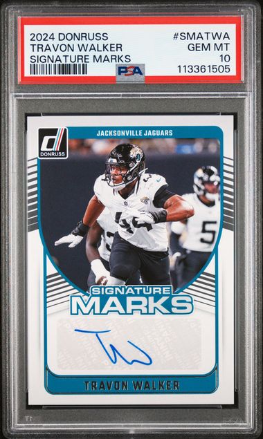 2024 Panini Donruss Signature Marks Travon Walker #Smatwa Gem Mt 10 front