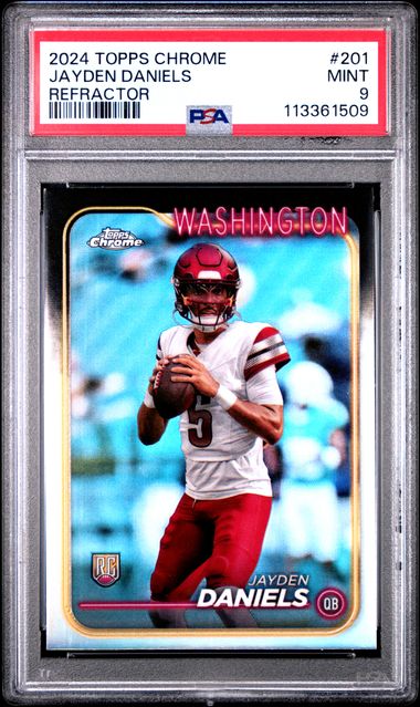 2024 Topps Chrome Jayden Daniels #201 (Refractor) Mint 9 front