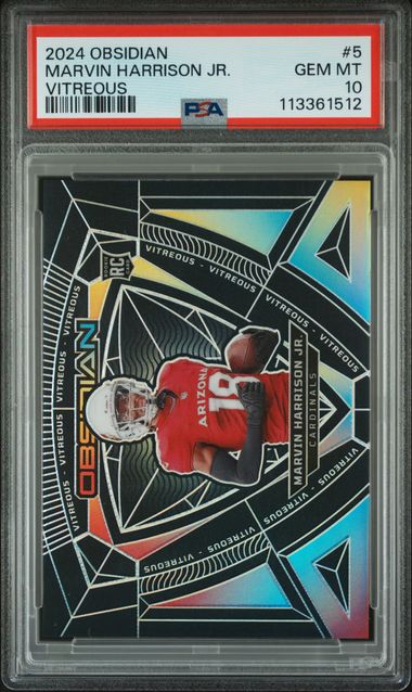 2024 Panini Obsidian Vitreous Marvin Harrison Jr. #5 Gem Mt 10 front